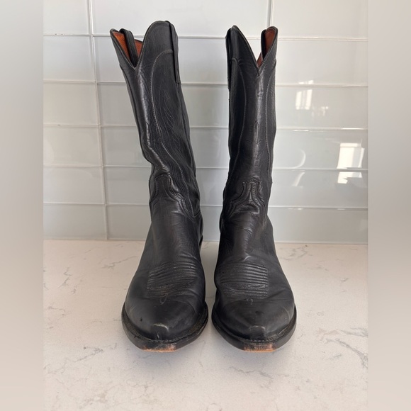 Lucchese Other - Lucchese Black Ranch Hand Leather Cowboy Boots